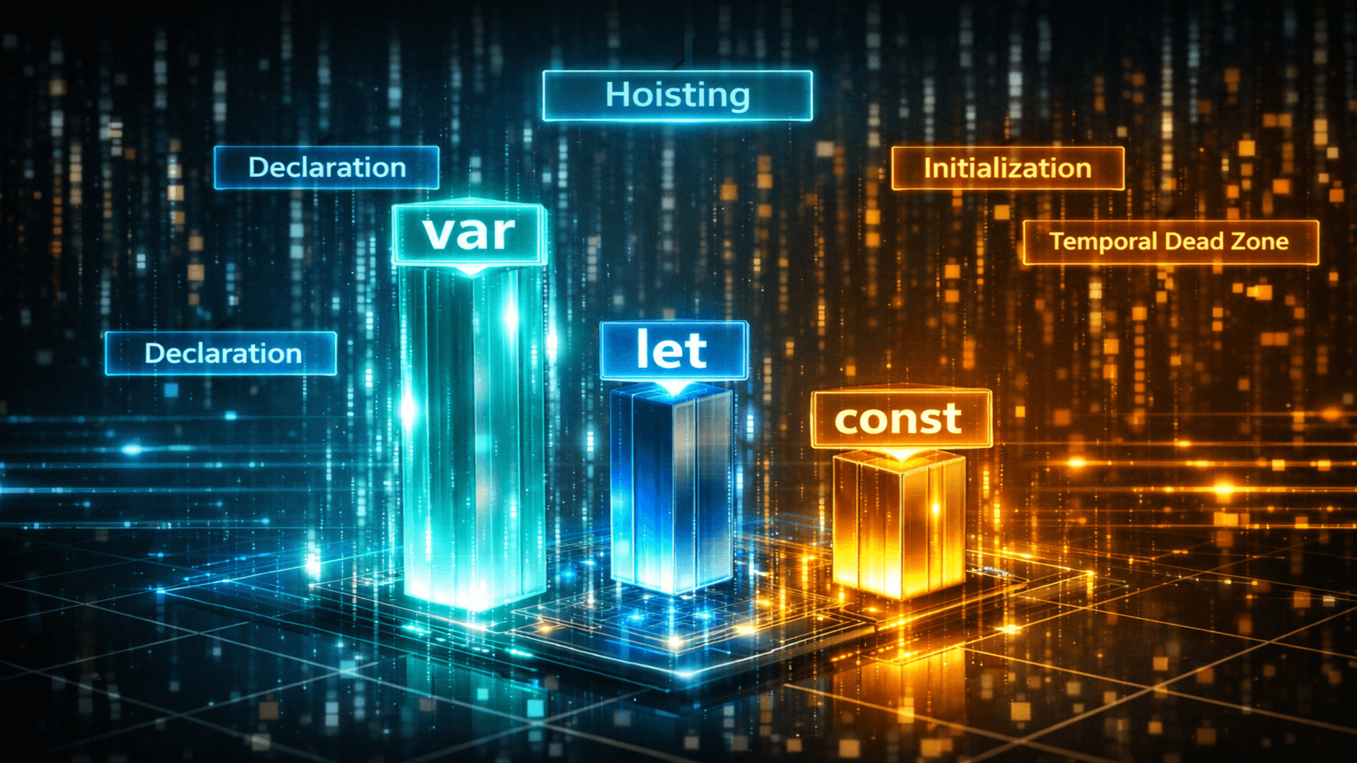 Hoisting در جاوااسکریپت چیست؟ + تفاوت var، let و const